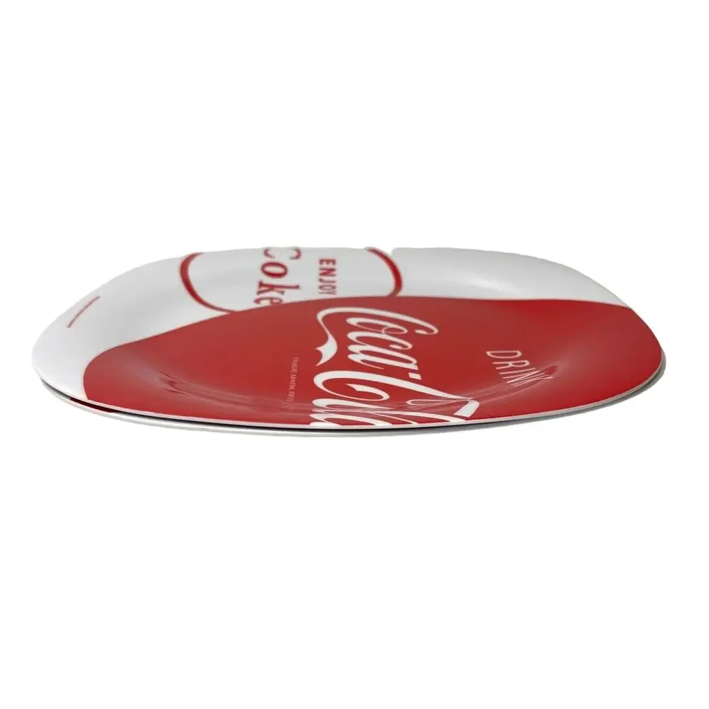 Set of 2 Coca Cola Plastic Square Plates Dishes by Gibson Vintage Collectibles
